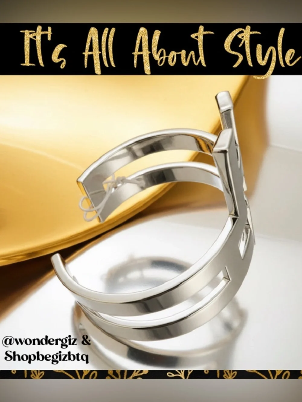 Authentic NWT Tory Burch Bold Polished Silver Hicks Large Cuff Bracelet
